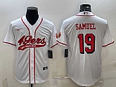 Men's San Francisco 49ers #19 Deebo Samuel New White With Patch Cool Base Stitched Baseball Jersey,baseball caps,new era cap wholesale,wholesale hats